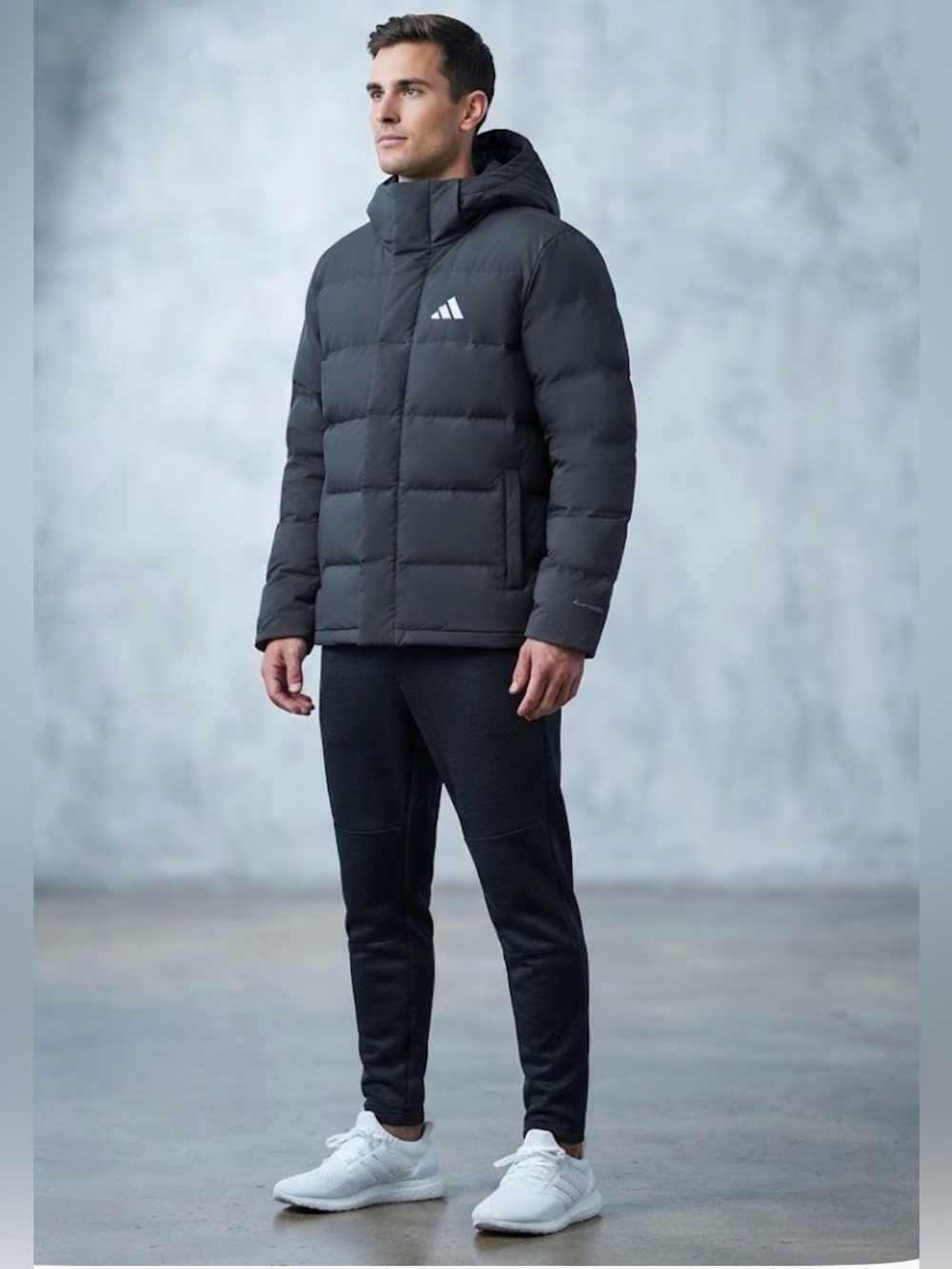 Adidas Men's Helionic HD JKT Black Down Hooded Puffer Jacket Size XL NWT